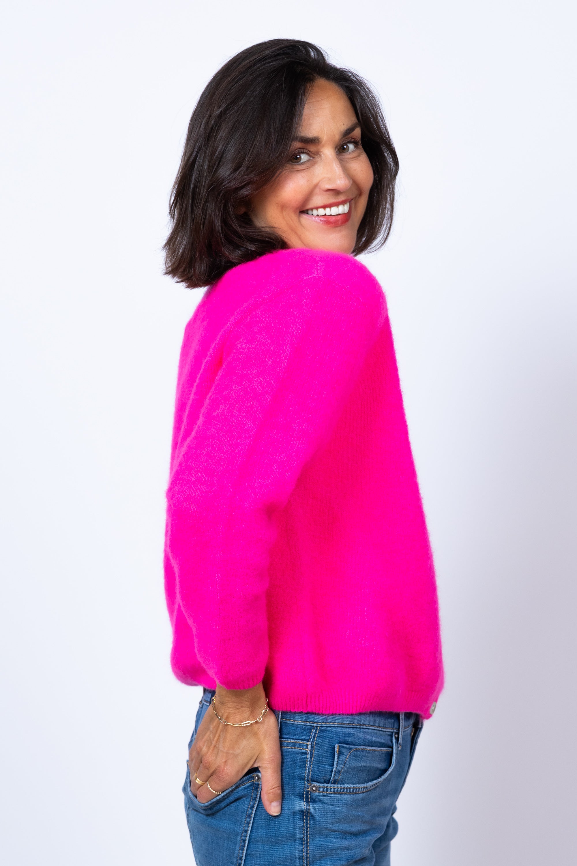 Vest met knopen - Pink/cyclaam