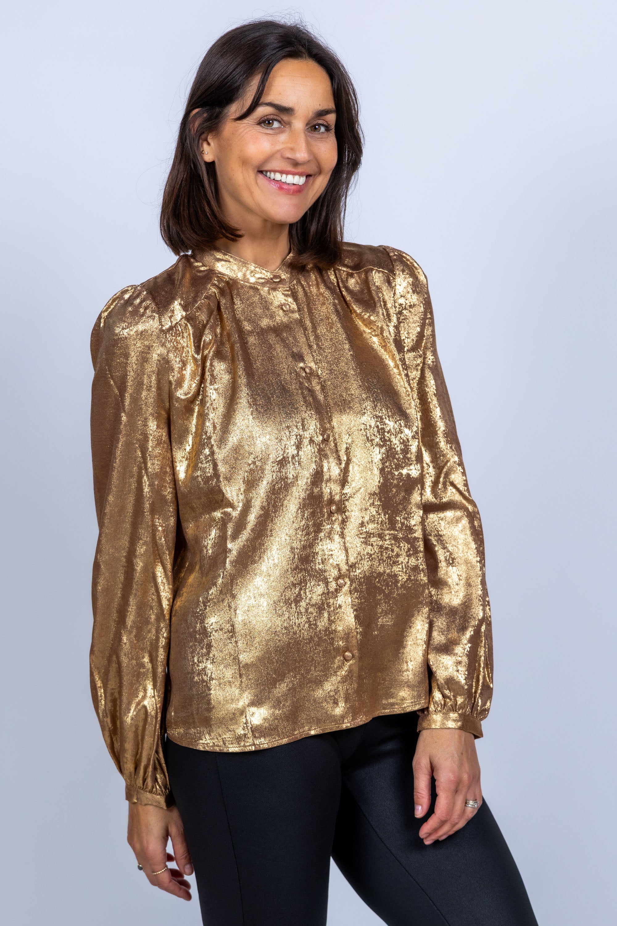 Blouse met knopen - Goud
