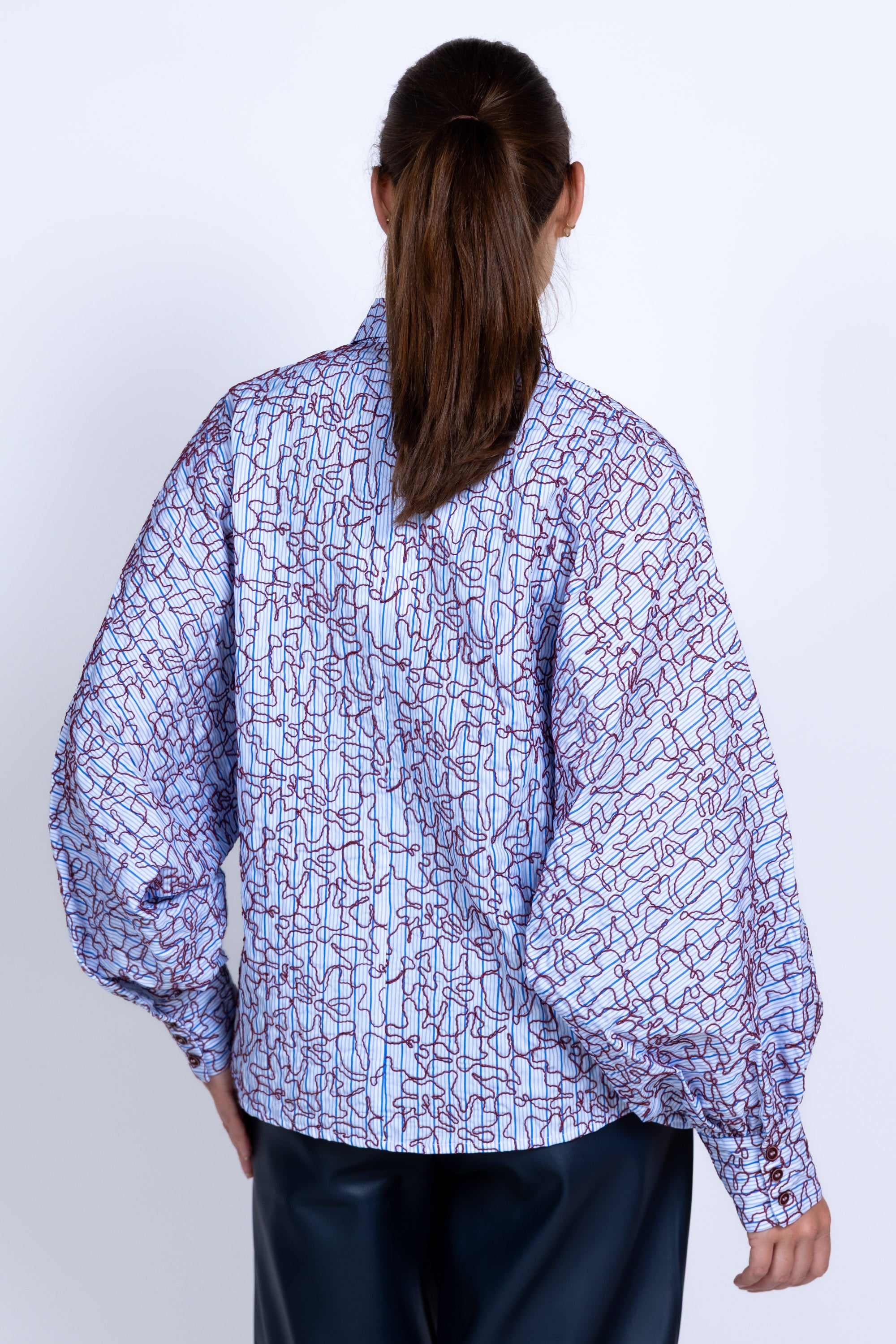Blouse met print - Bleu