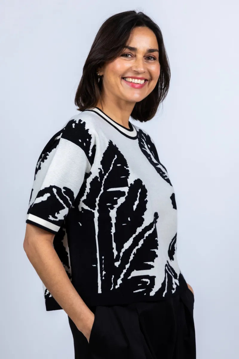 CAROLINE BISS CAROLINE BISS 1263 CAROLINE BISS 1263 Trui met print - Zwart