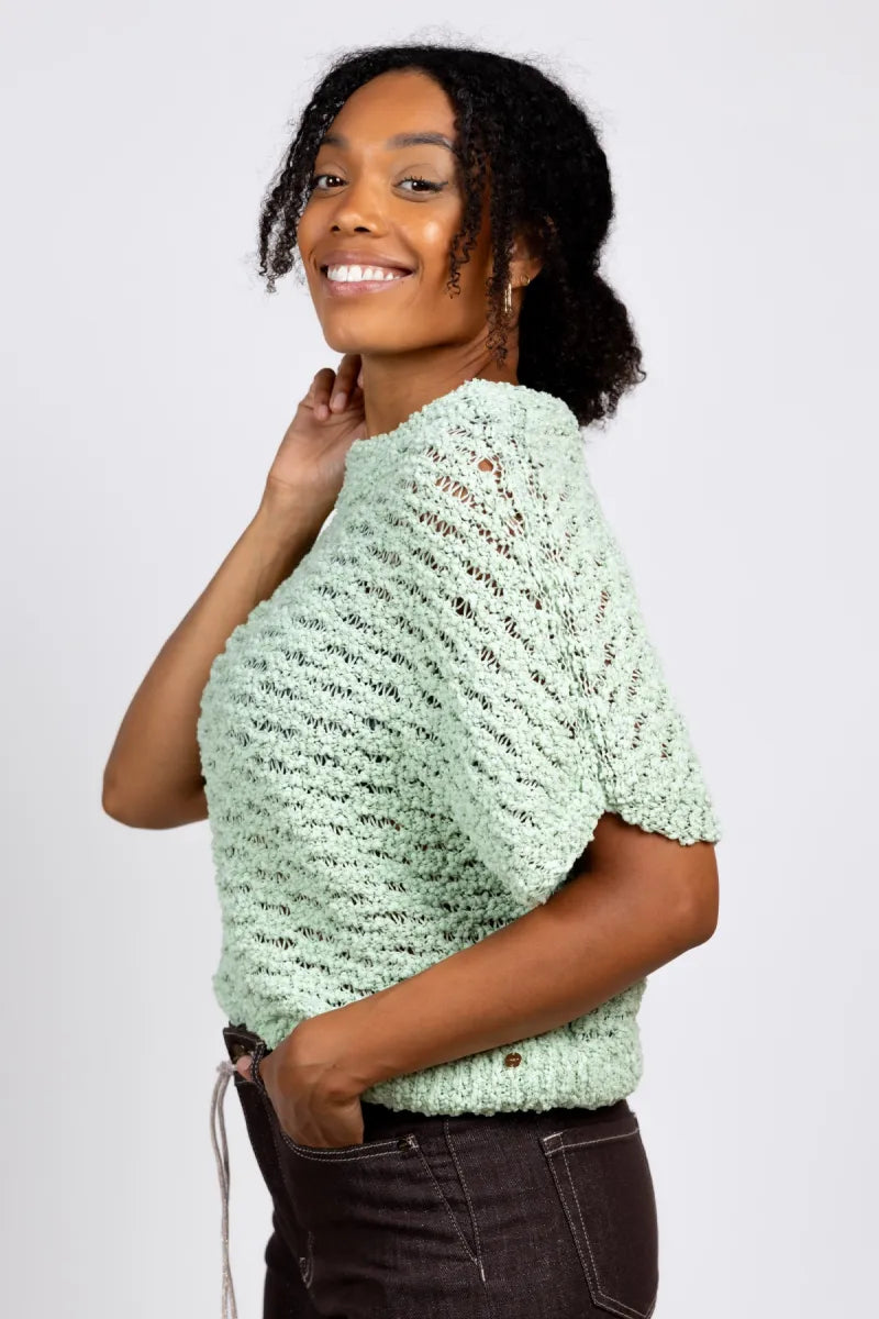 MARCCAIN COLLECTIE MARCCAIN COLLECTIE BC.41.10 M09 Opengewerkt truitje - Mint