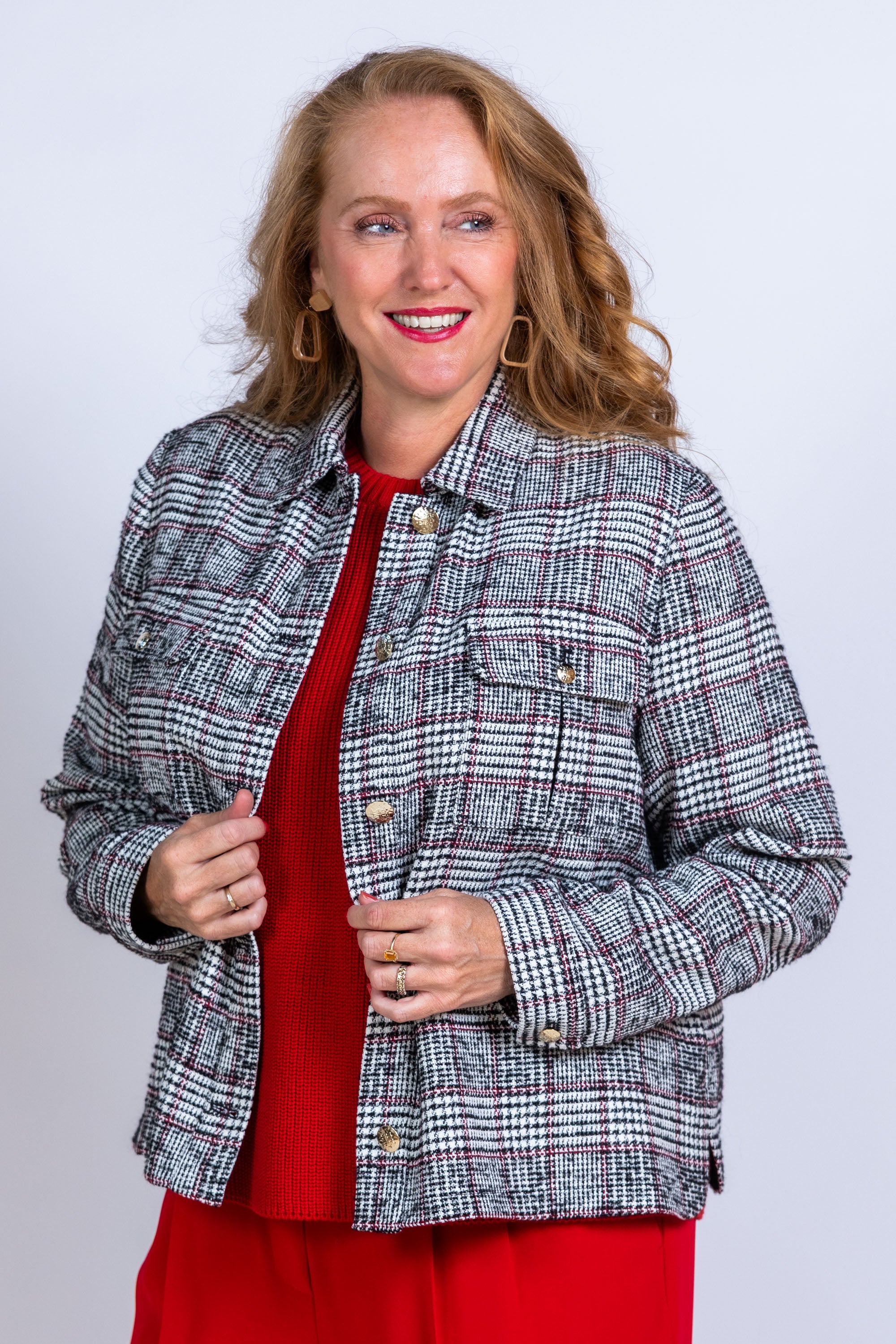 Jasje met ruitpatroon - Rood