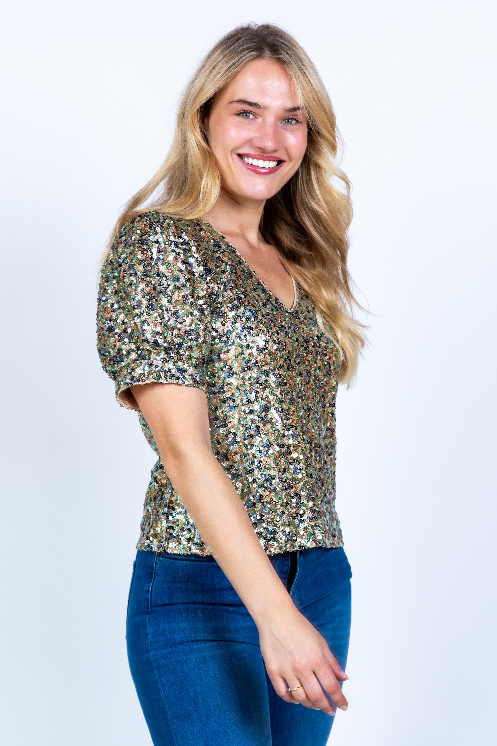Top met pailletten - Goud