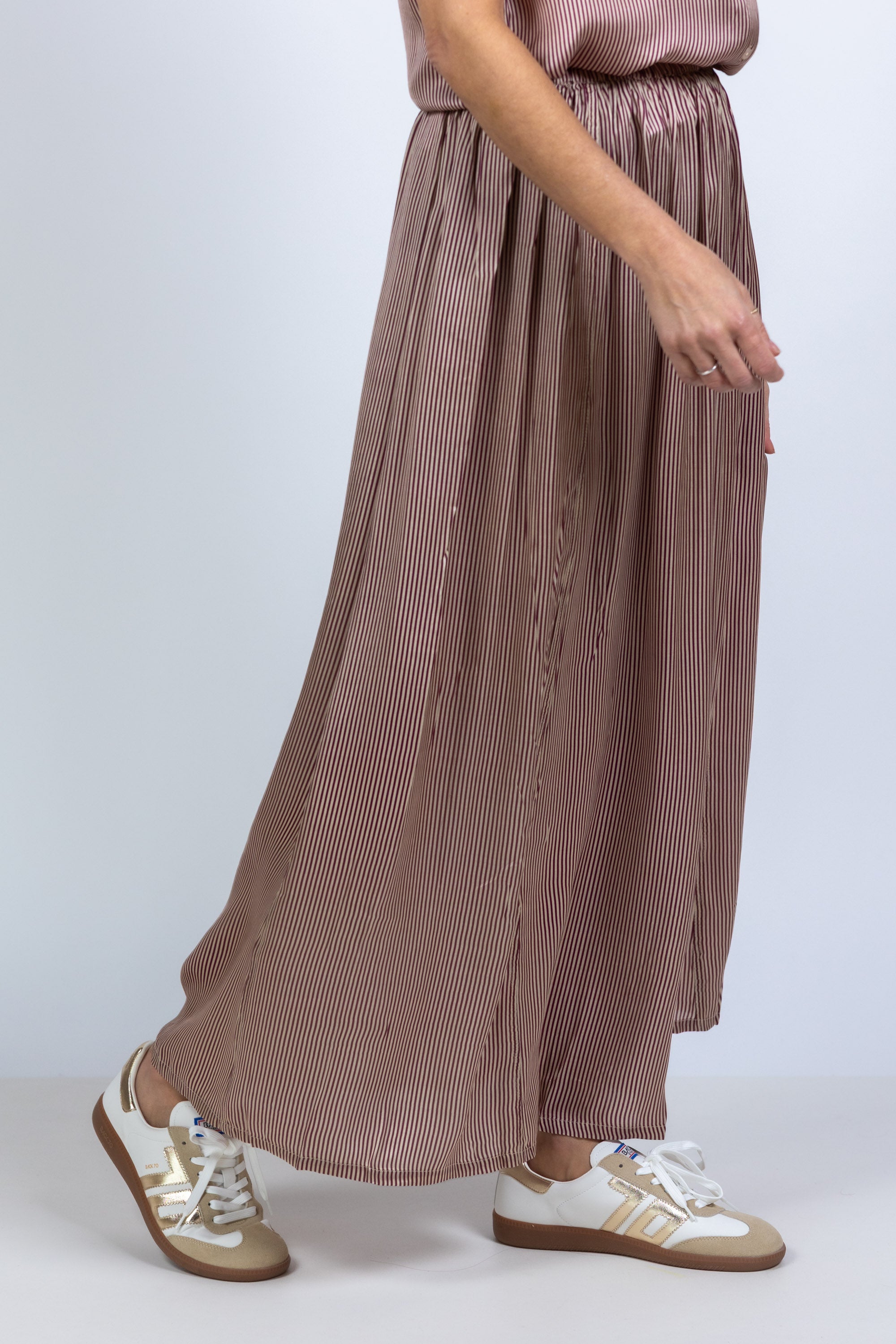 Rok met strepen - Burgundy