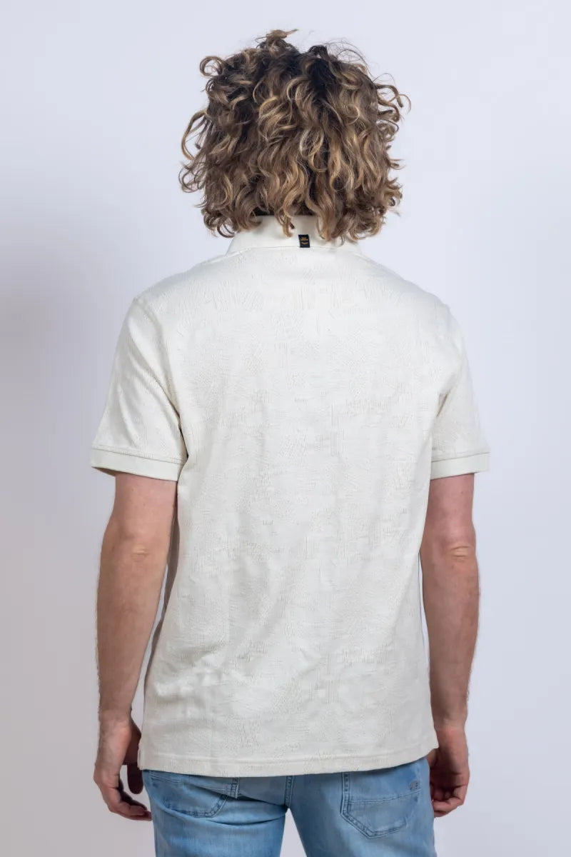 PME PME PPSS2603883 Polo met structuur - Ecru