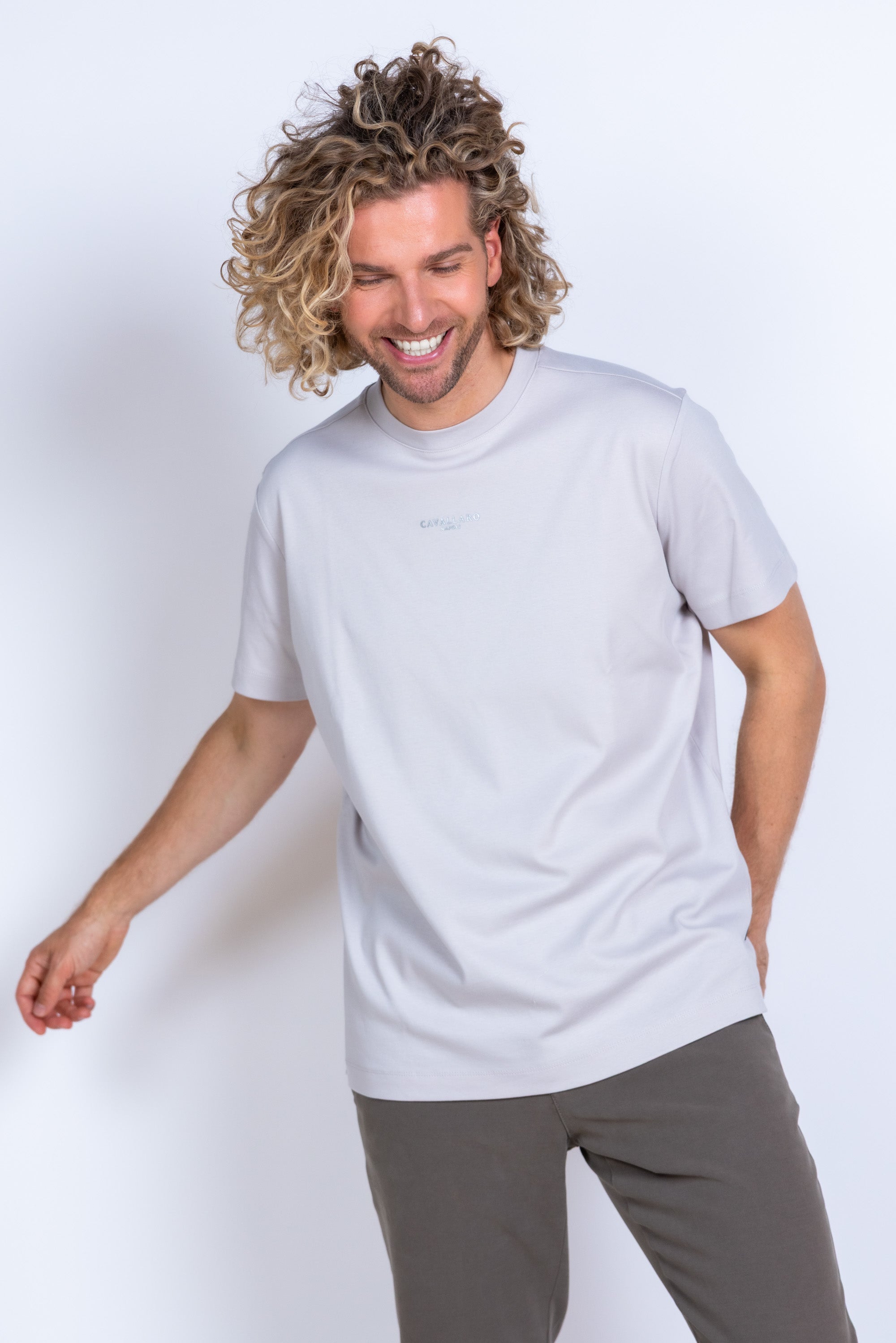 T-shirt met logo - Champagne