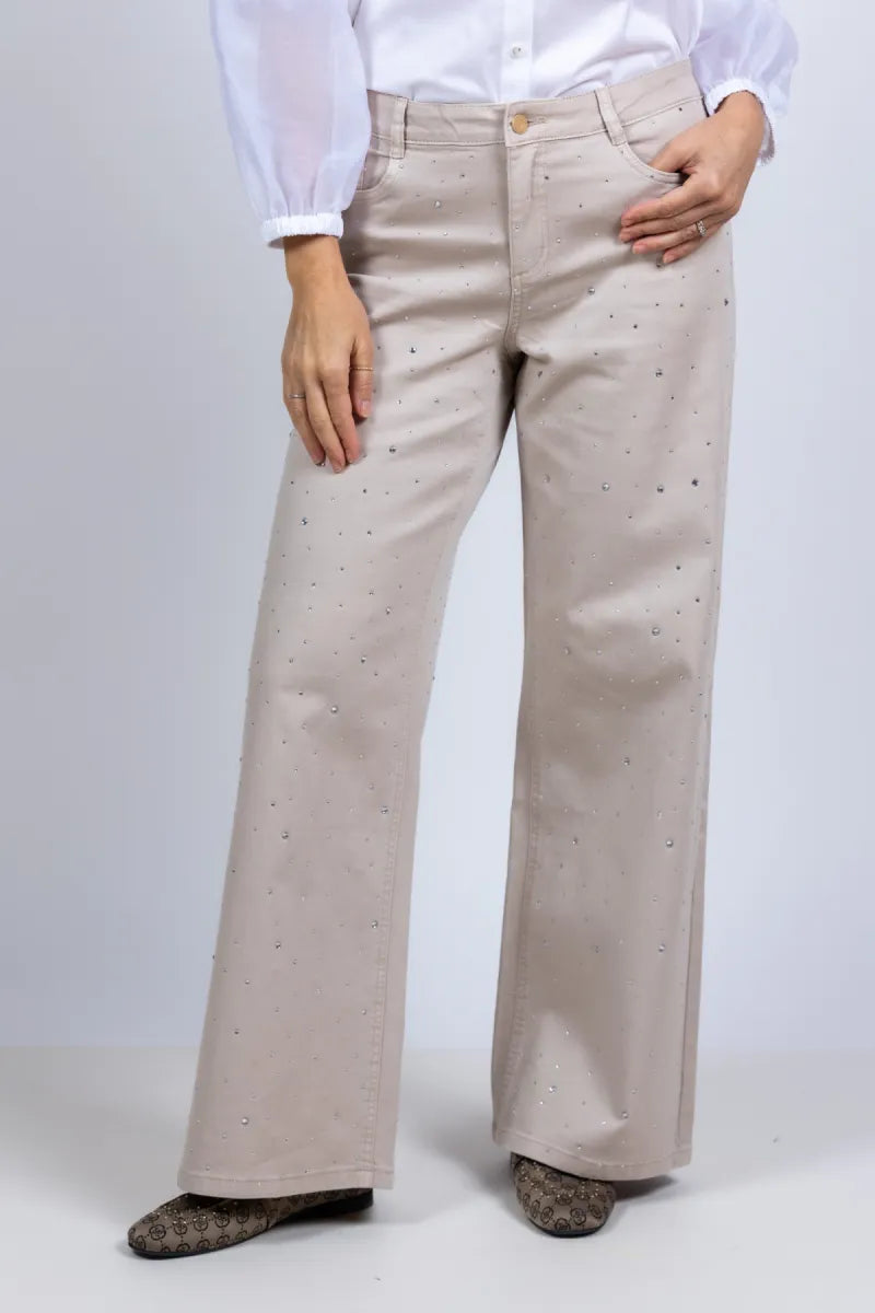 RIBKOFF RIBKOFF 262940 RIBKOFF 262940 Broek met studs - Beige