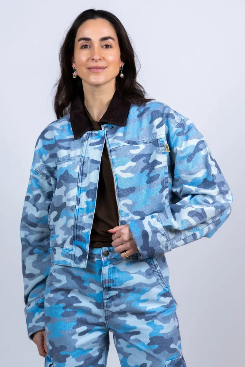 HARPER & YVE HARPER & YVE SS6D201 Jasje met camouflageprint - Bleu