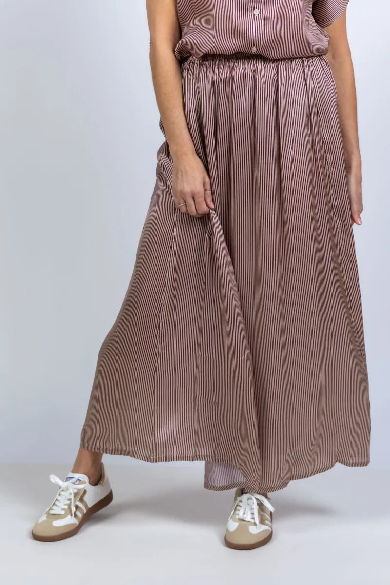 BY-BAR BY-BAR REVA VISCOSE SKIR Rok met strepen - Burgundy