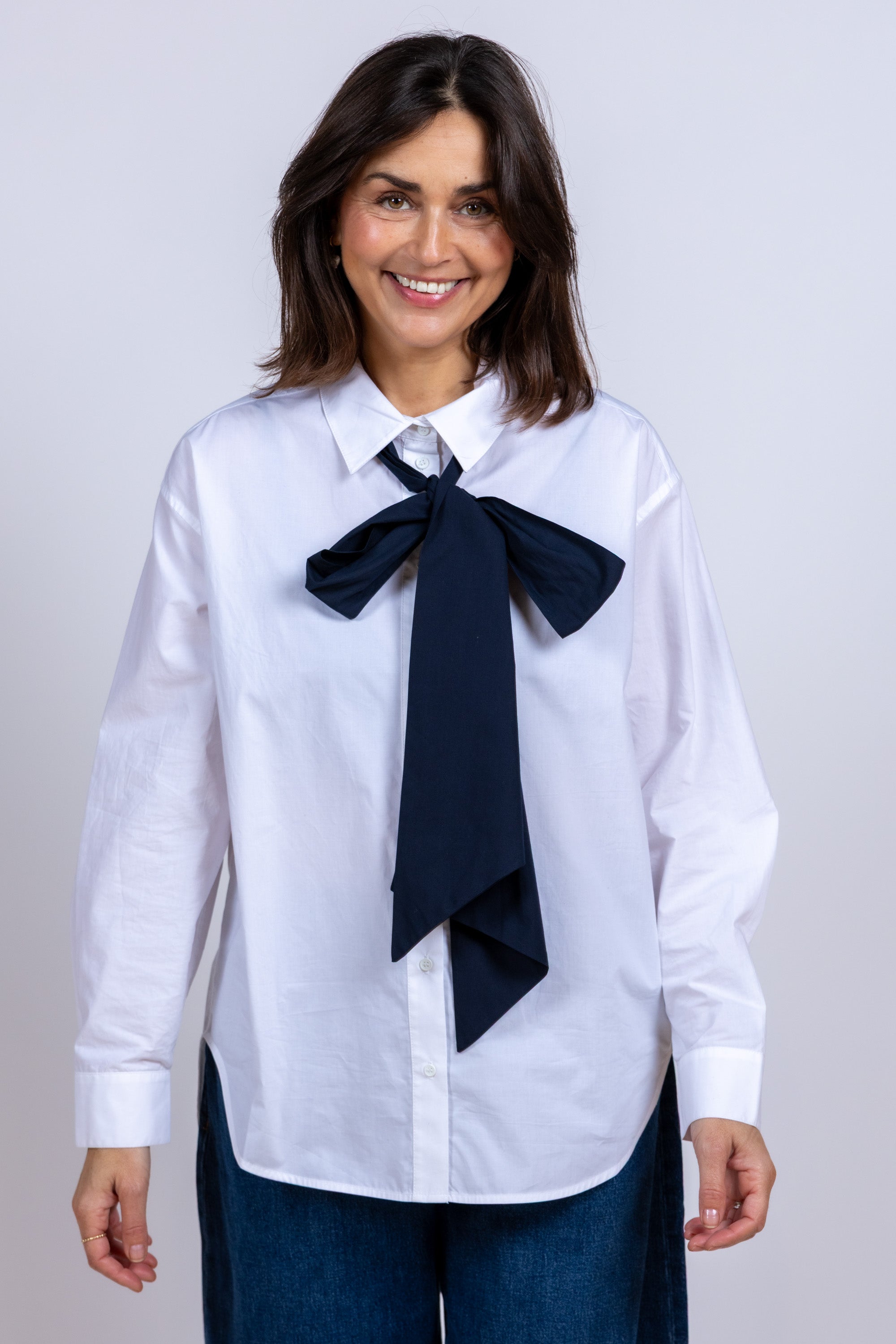 Blouse met strik - Wit