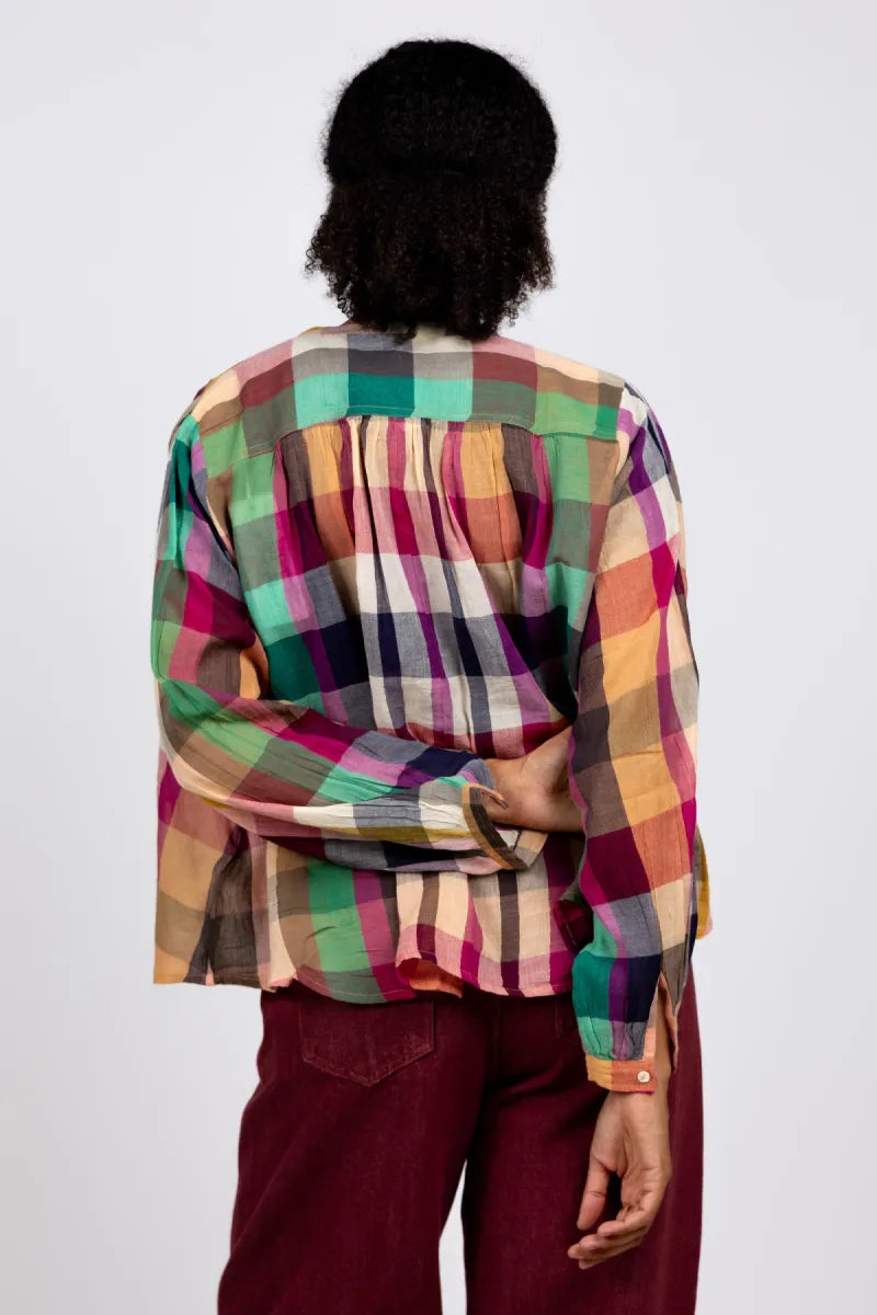 BY-BAR BY-BAR NYKA RAINBOW Blouse met ruit - Multicolour