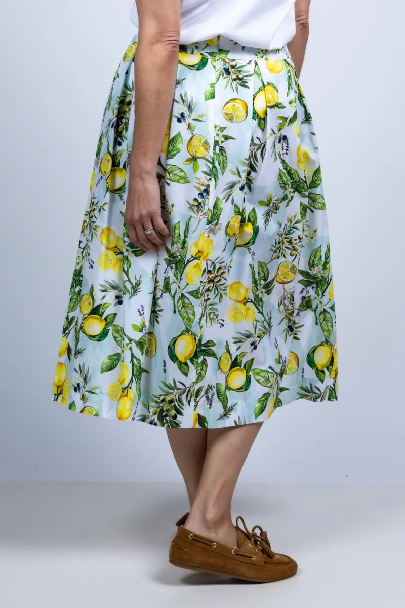 MARCCAIN COLLECTIE MARCCAIN COLLECTIE AA.71.01 W02 Rok met plooien - Wit