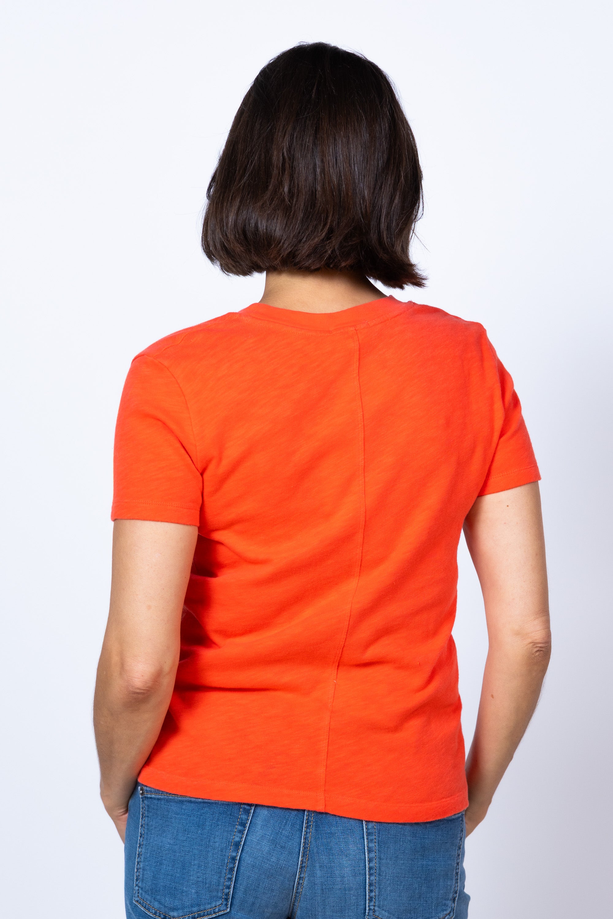 T-shirt met ronde hals - Koraalroze
