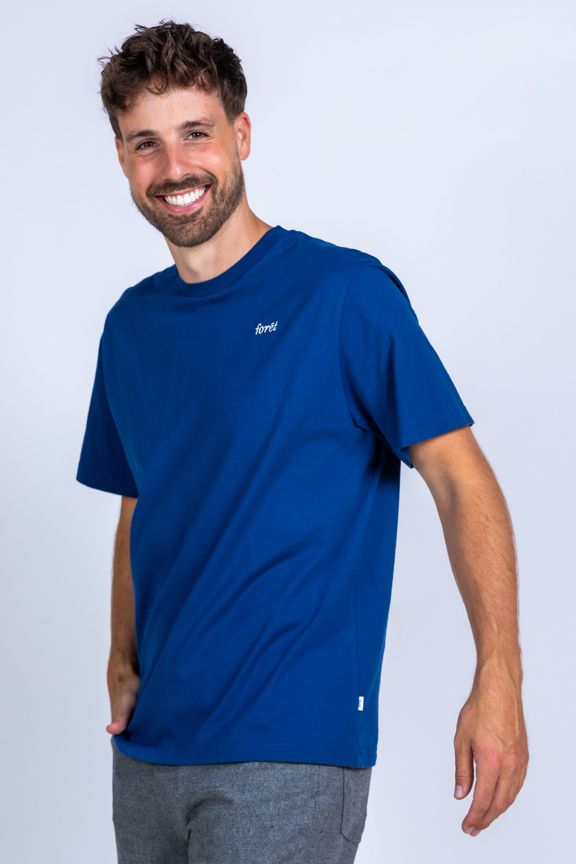T-shirt met print - Kobaltblauw