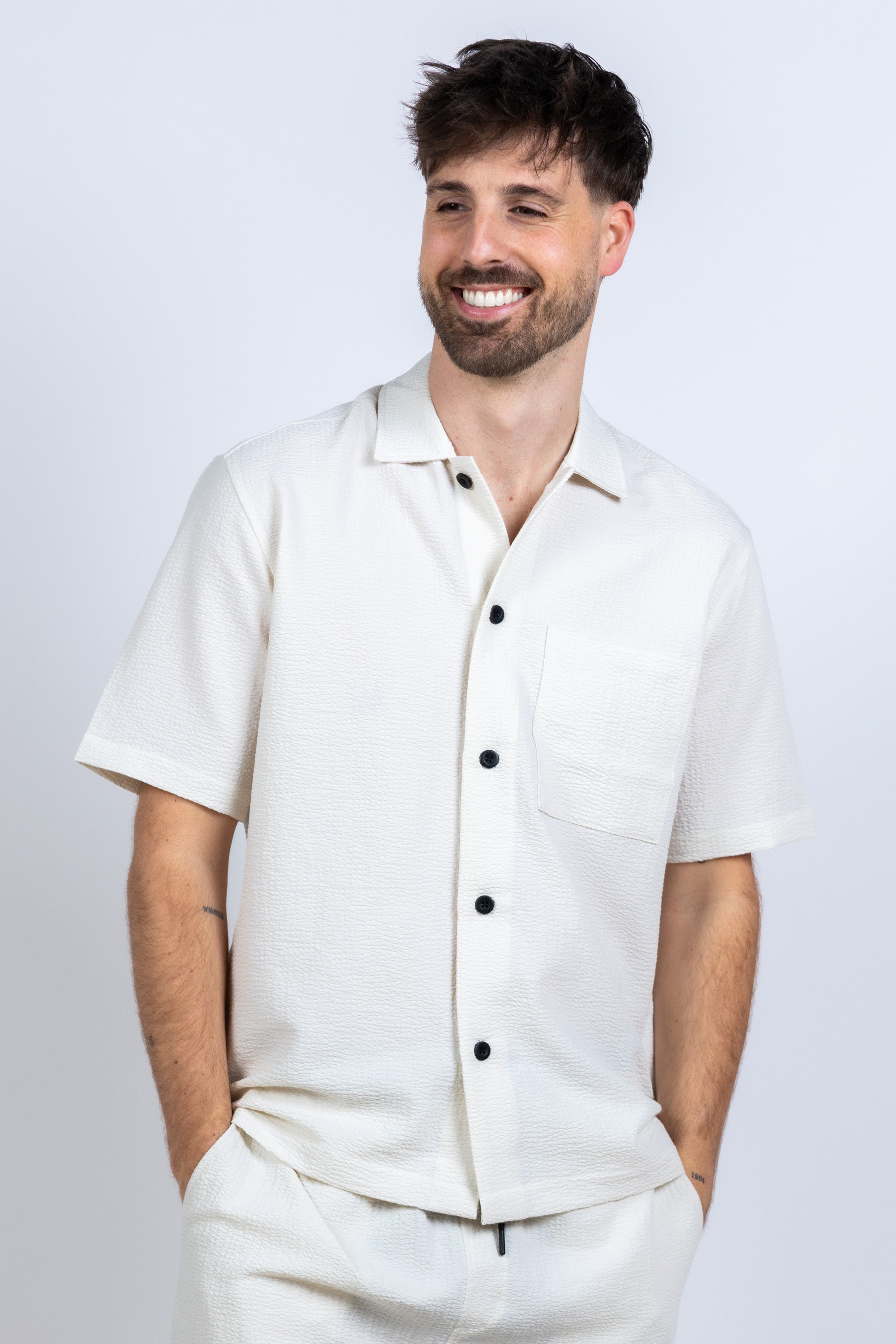 Shirt met knopen - Ecru