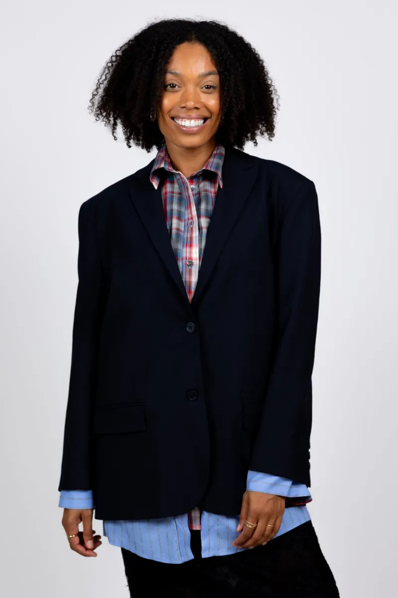 SEMICOUTURE SEMICOUTURE Y6WI15 Donkerblauwe blazer - Marine